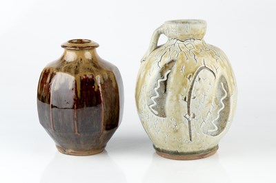 Lot 751 - Mike Dodd (b.1943) Vase and a flask the vase...