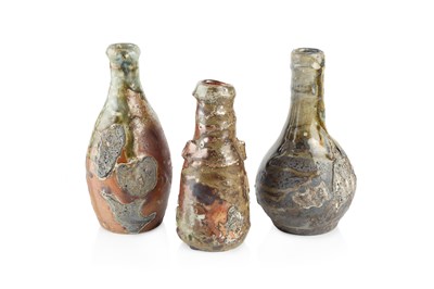 Lot 775 - Nic Collins (b.1958) Three bottle vases wood...