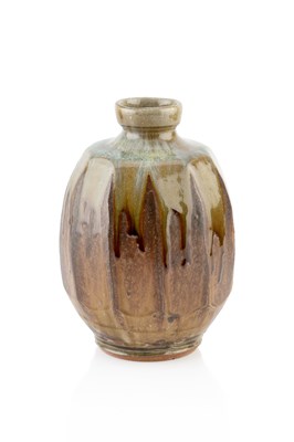 Lot 536 - Mike Dodd (b.1943) Vase with facet cut sides...