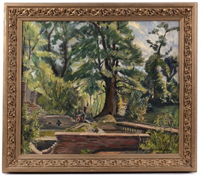 Lot Karl Hag**** (20th Century School) 'Park scene'...