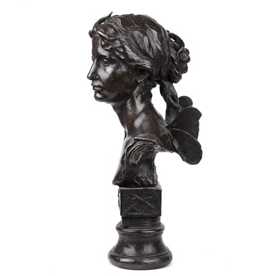 Lot 52 - An early 20th century bronzed steel head and...