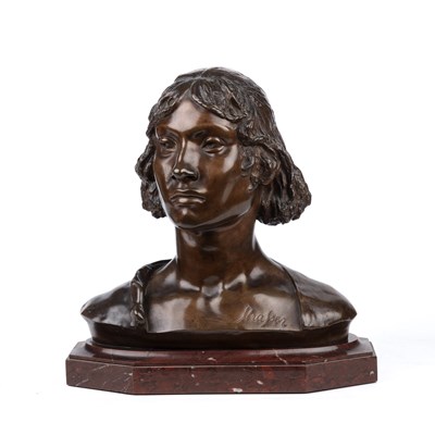 Lot 53 - A late 19th century bronze female head and...