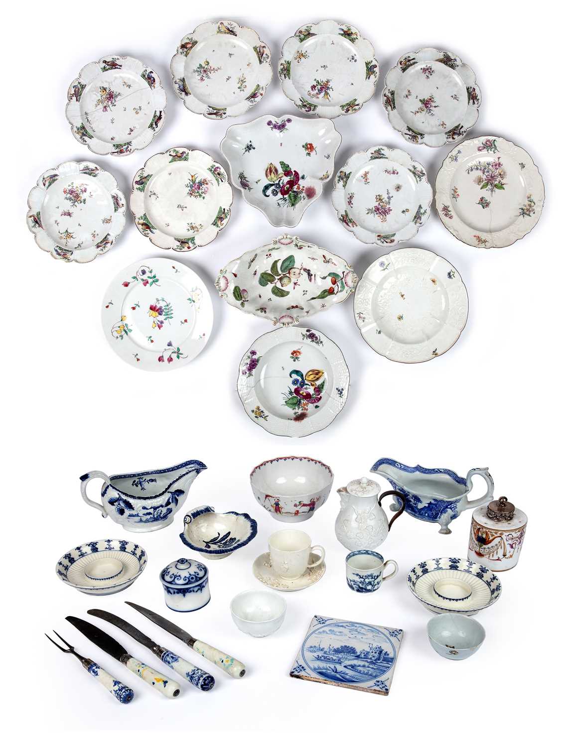 Lot 54 - 18th and 19th century English porcelain to...