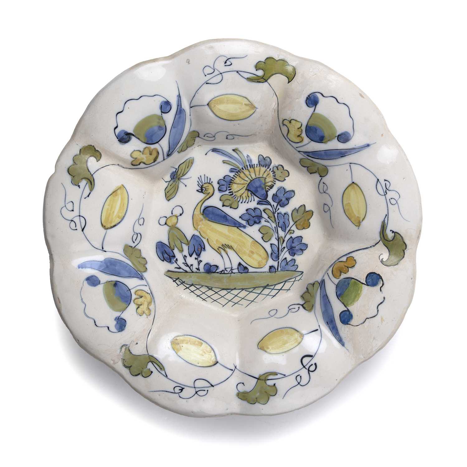 Lot 56 - A 17th century Dutch Delft lobed dish with...