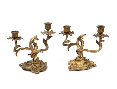 Lot 58 - A pair of 19th century French gilt metal twin...