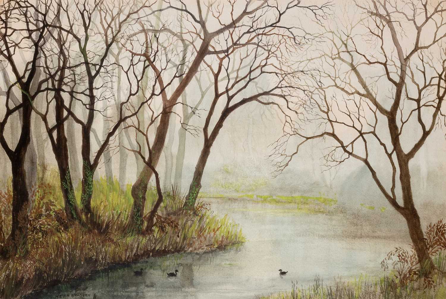 Lot 76 - Helen Layfield Bradley (1900-1979) Ducks on a...