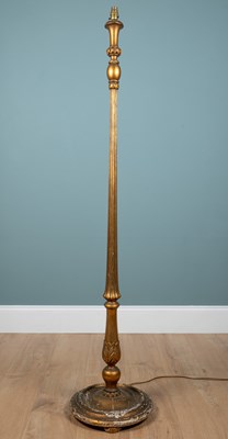 Lot 489 - A early 20th century gold painted standard lamp
