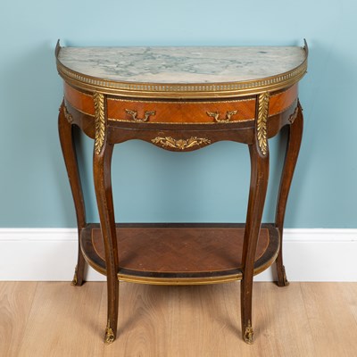 Lot 8 - A French empire style marble topped console table