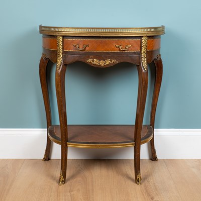 Lot 8 - A French empire style marble topped console table