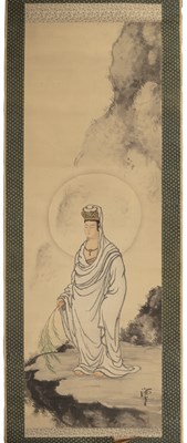 Lot 253 - Kendo 謙堂, 19th Century Guanyin Ink and colour...