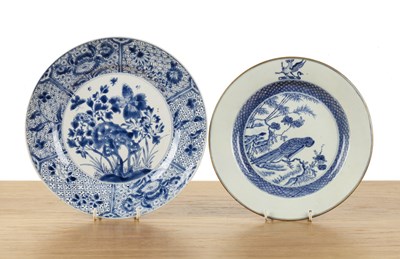 Lot 29 - Two blue and white dishes Chinese, Kangxi the...