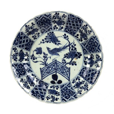 Lot 31 - Blue and white ‘floral’ dish Chinese, Kangxi...