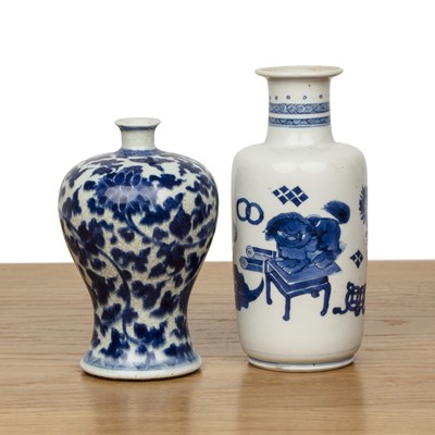 Lot 34 - Two small blue and white vases Chinese, Kangxi...