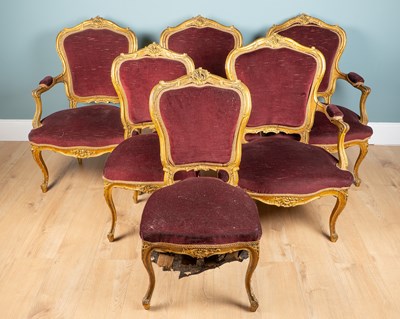 Lot 463 - A suite of French Rococo salon furniture