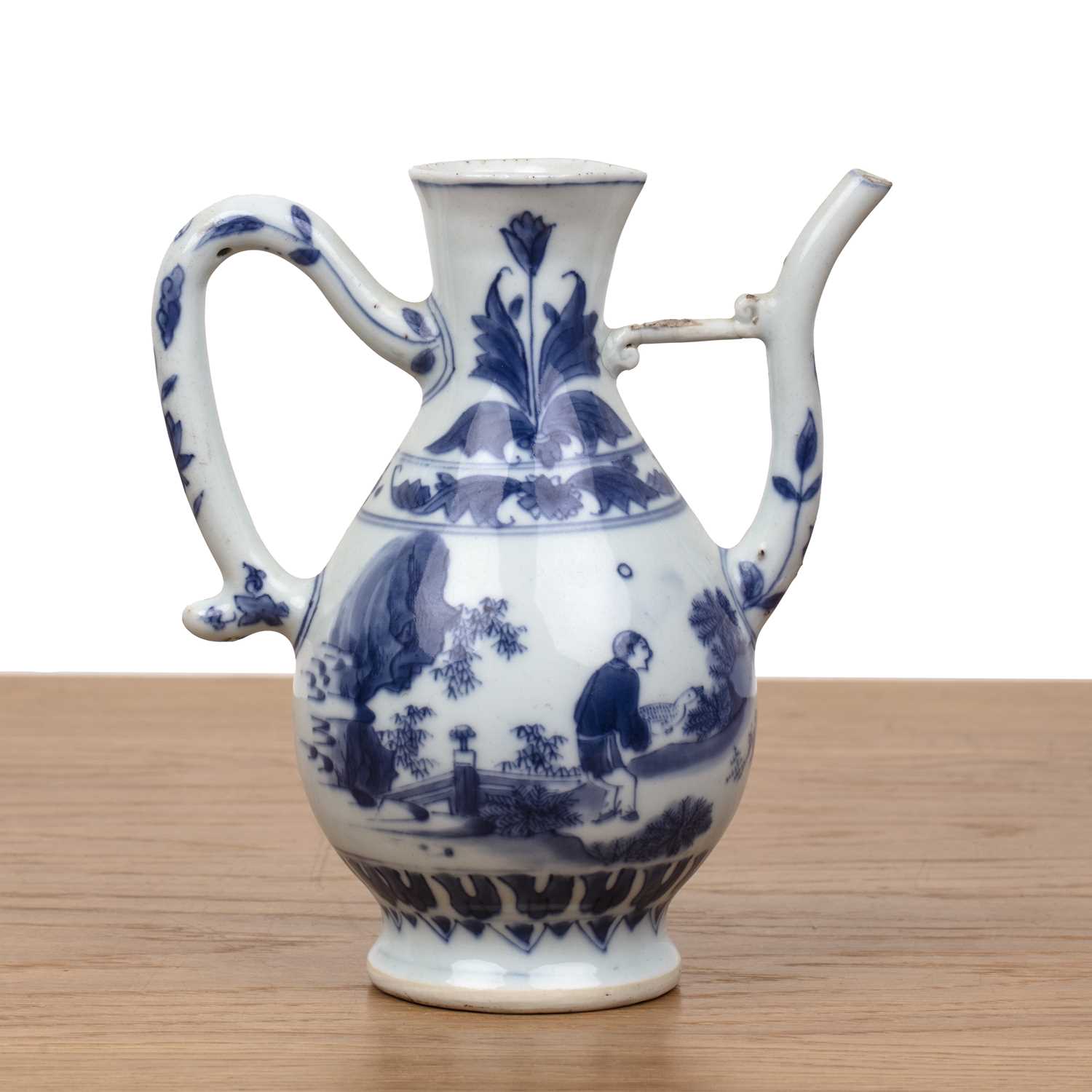 Lot 41 - Blue and white pear-shaped porcelain ewer...