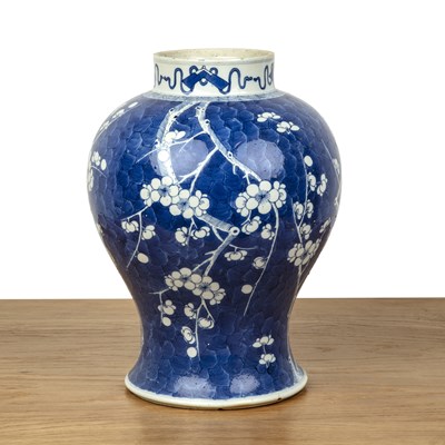 Lot 42 - Blue and white porcelain baluster vase Chinese,...