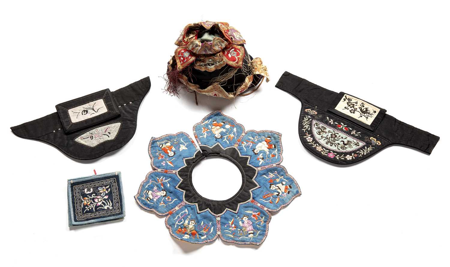 Lot 221 - Group of embroidered textiles Chinese, 19th...