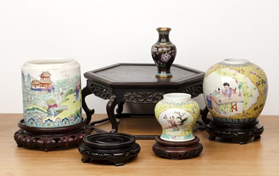 Lot 49 - Group of pieces Chinese including an hexagonal...