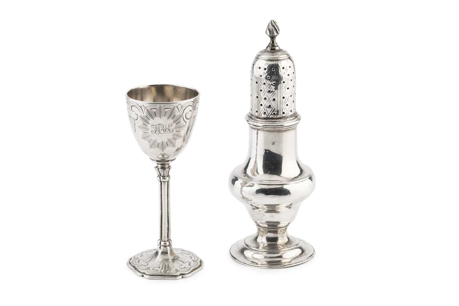 Lot 621 - A George II silver caster or muffineer, of...