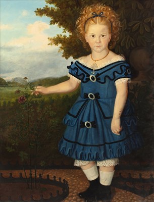 Lot 144 - English Naive School (19th century) Portrait...