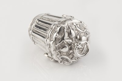 Lot 446 - A mid Victorian silver thimble case, of shaped...