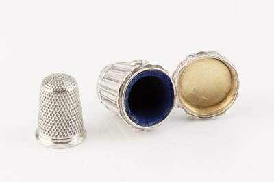 Lot 446 - A mid Victorian silver thimble case, of shaped...
