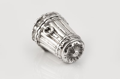 Lot 446 - A mid Victorian silver thimble case, of shaped...