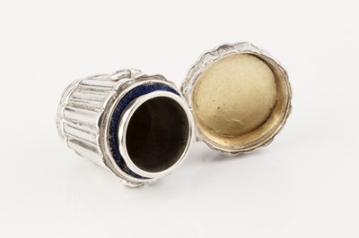 Lot 446 - A mid Victorian silver thimble case, of shaped...