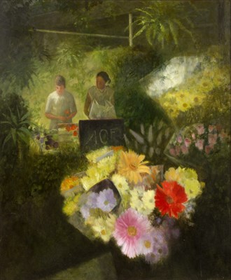 Lot 312 - Douglas Wilson (1936-2021) Flower Market,...