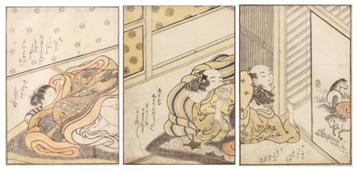 Lot 256 - Three coloured woodcuts Japanese, 18th/19th...