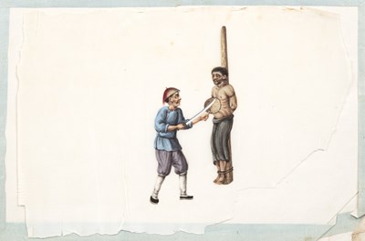 Lot 261 - Album of eleven pith paintings of scenes of...