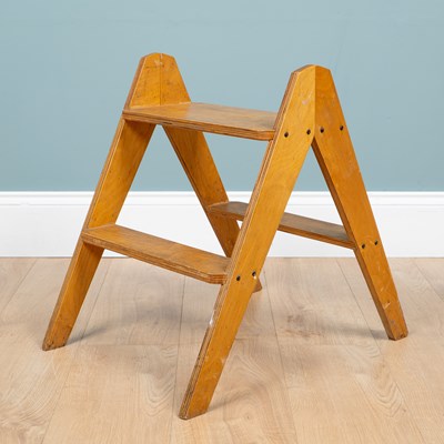 Lot 262 - A Sussex chair together with a set of folding steps and a mahogany wall shelf