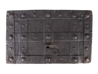 Lot 102 - An early 17th century German iron strong box...