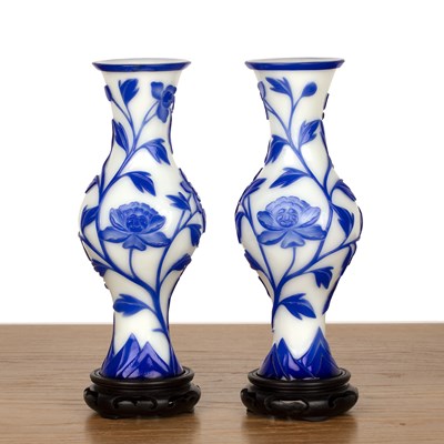 Lot 402 - Pair of Peking opaque glass vases Chinese of...