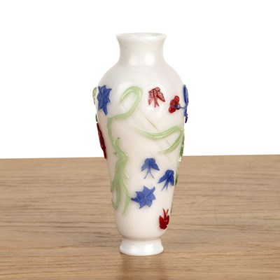 Lot 408 - Peking glass vase Chinese on white ground with...