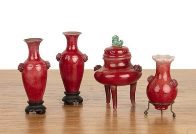 Lot 405 - Group of four pieces of Peking glass Chinese...