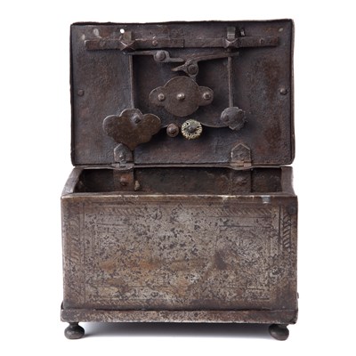 Lot 105 - A 17th century German etched steel table...