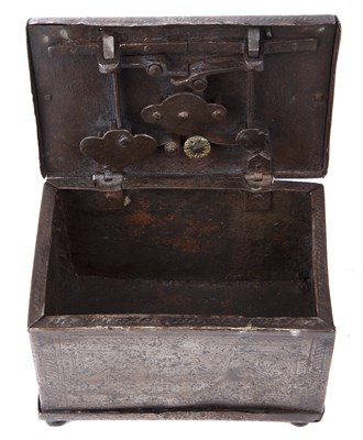 Lot 105 - A 17th century German etched steel table...