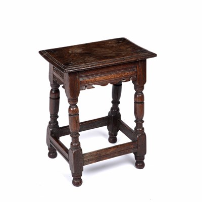 Lot 184 - A 17th/18th century oak joint stool with...