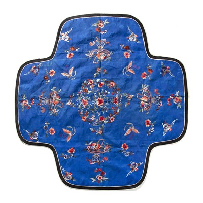 Lot 210 - Cobalt blue embroidered altar/table cover...