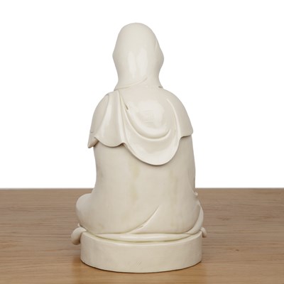 Lot 242 - Blanc-de-Chine figure of Guanyin Chinese,...