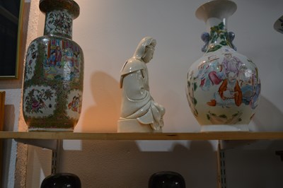 Lot 242 - Blanc-de-Chine figure of Guanyin Chinese,...
