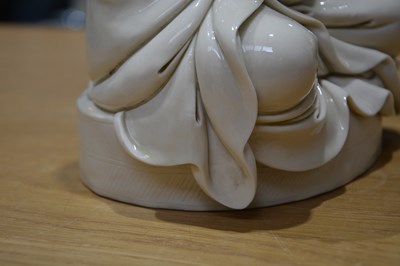 Lot 242 - Blanc-de-Chine figure of Guanyin Chinese,...