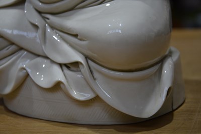 Lot 242 - Blanc-de-Chine figure of Guanyin Chinese,...