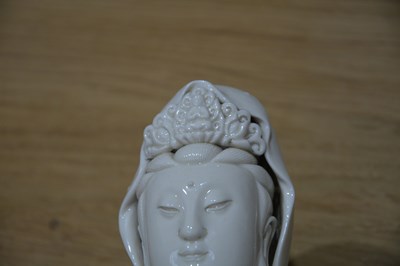 Lot 242 - Blanc-de-Chine figure of Guanyin Chinese,...