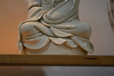 Lot 242 - Blanc-de-Chine figure of Guanyin Chinese,...
