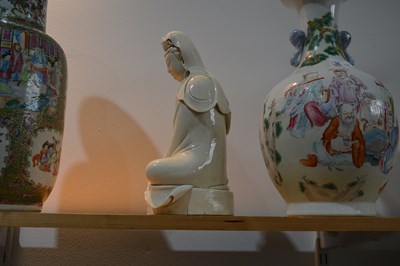 Lot 242 - Blanc-de-Chine figure of Guanyin Chinese,...