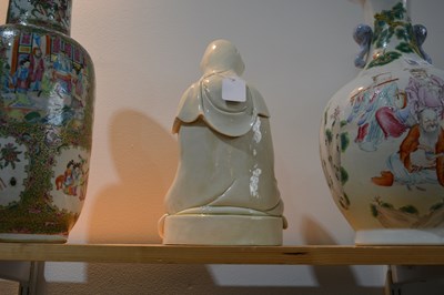 Lot 242 - Blanc-de-Chine figure of Guanyin Chinese,...