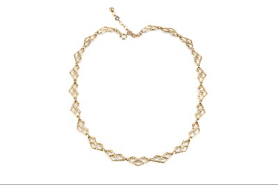 Lot 71 - A fancy-link necklace, designed as a series of...