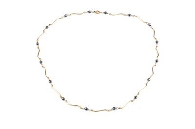 Lot 14 - A 9ct gold fancy-link necklace, designed as a...